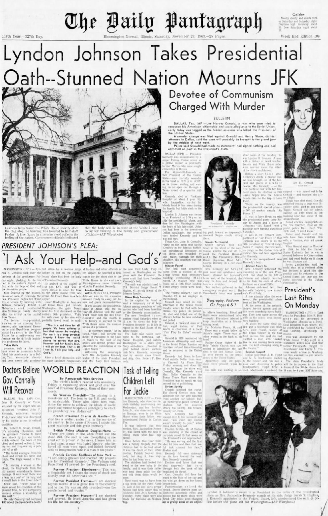November 23, 1963, Page 1